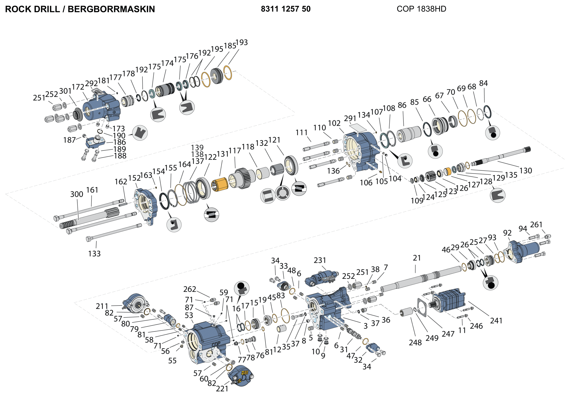 COP 1838HD Rock Drill Spare Parts Catalogs - MICCONT